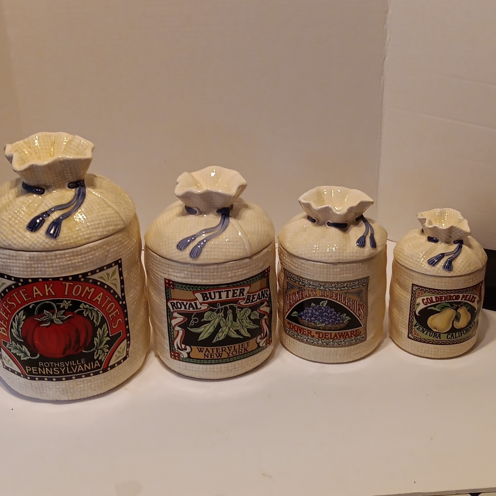 Set of 4 1988 Canisters Made in Mexico